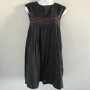 French Connection Black Embroidered Dress - Size 4